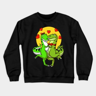 Cute T-Rex Dinosaur Couple Crewneck Sweatshirt